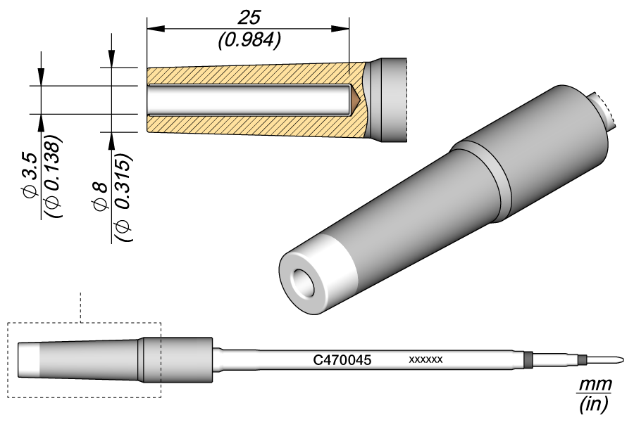 C470045 - Pin / Connector Cartridge Ø 3.5